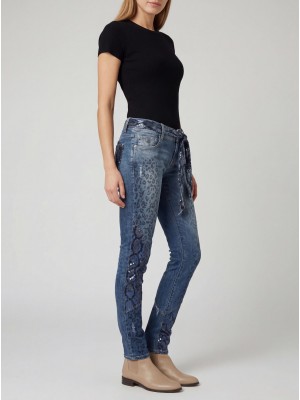 Blue Women’s Jeans with Sequin Details