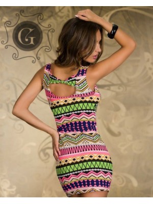 Rochie scurtă de vară Zig-Zag