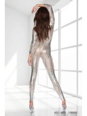 Sexy exotic dress black Golden Silver Punching patent leather